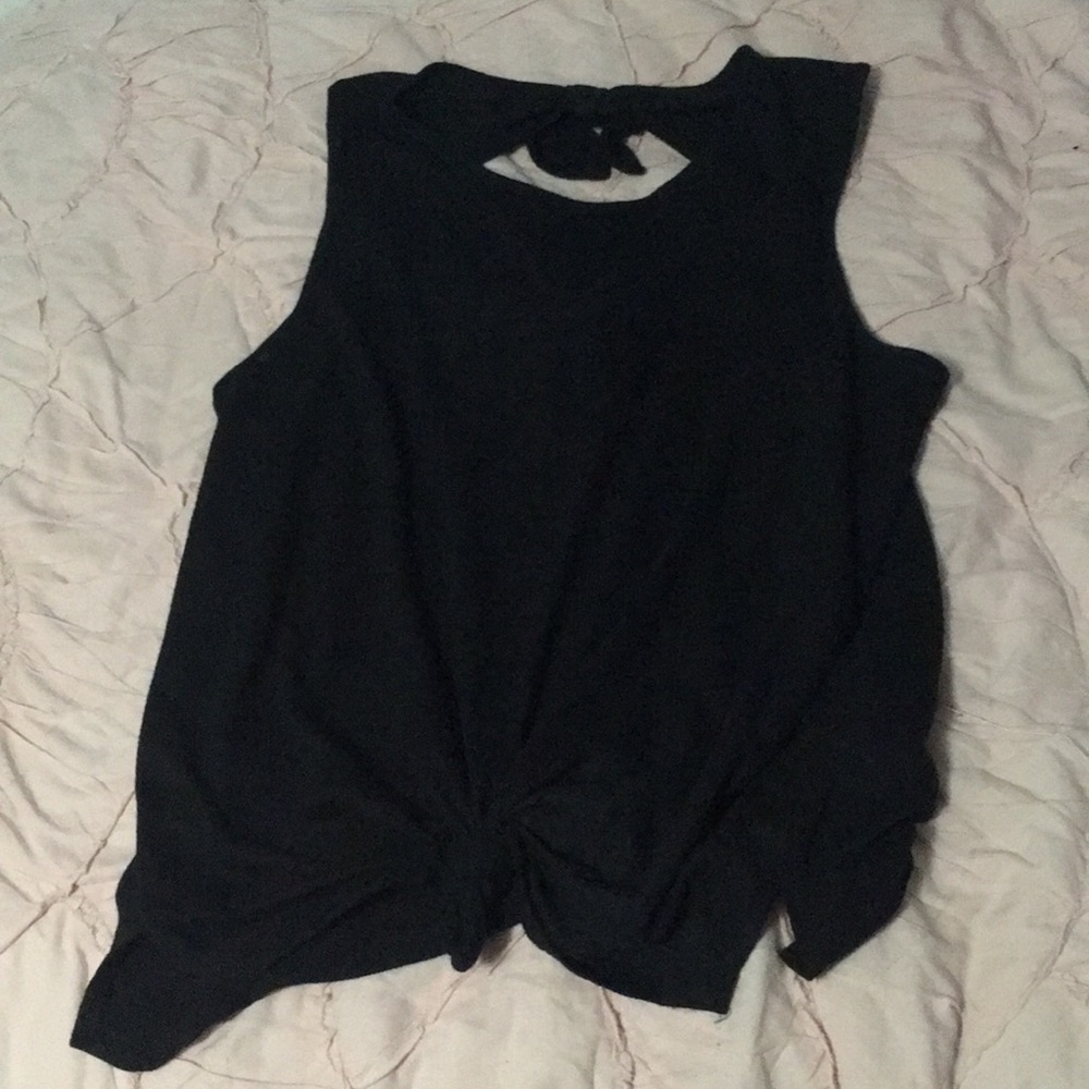 Blank Open Back Knotted Tank Top